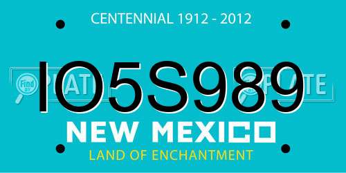 IO5S989 New Mexico License Plate
