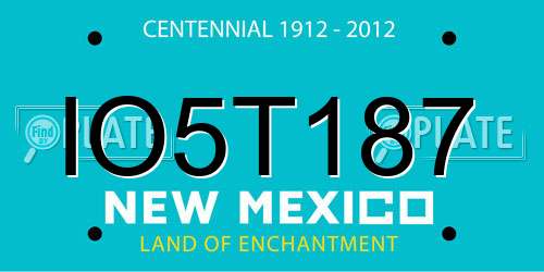 IO5T187 New Mexico License Plate