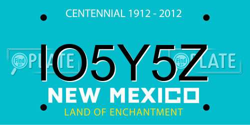 IO5Y5Z New Mexico License Plate