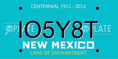 IO5Y8T New Mexico License Plate
