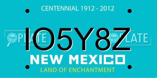 IO5Y8Z New Mexico License Plate