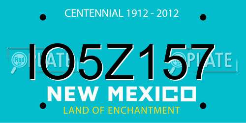 IO5Z157 New Mexico License Plate
