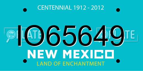 IO65649 New Mexico License Plate