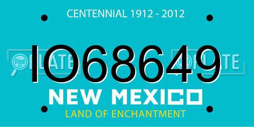 IO68649 New Mexico License Plate