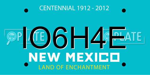 IO6H4E New Mexico License Plate
