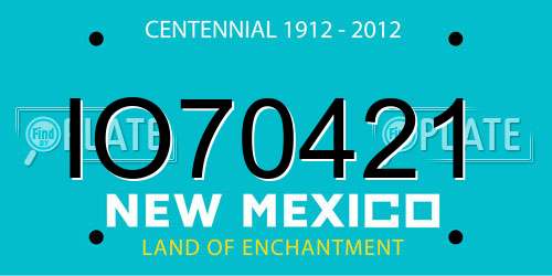 IO70421 New Mexico License Plate
