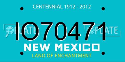 IO70471 New Mexico License Plate