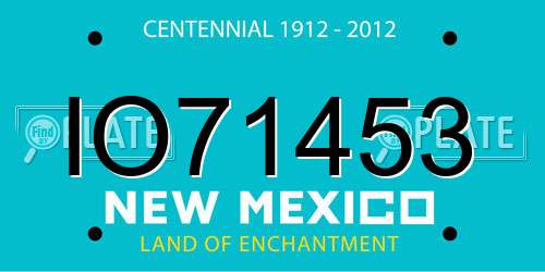 IO71453 New Mexico License Plate