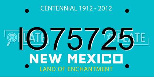 IO75725 New Mexico License Plate