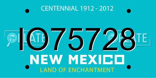IO75728 New Mexico License Plate