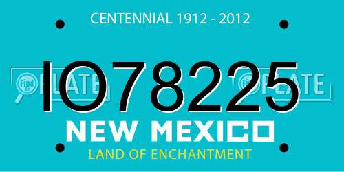 IO78225 New Mexico License Plate