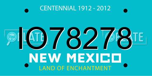 IO78278 New Mexico License Plate