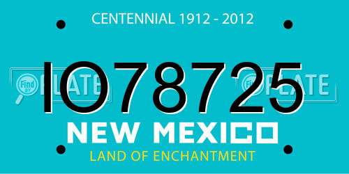 IO78725 New Mexico License Plate