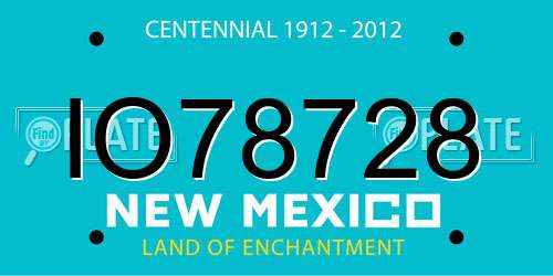 IO78728 New Mexico License Plate