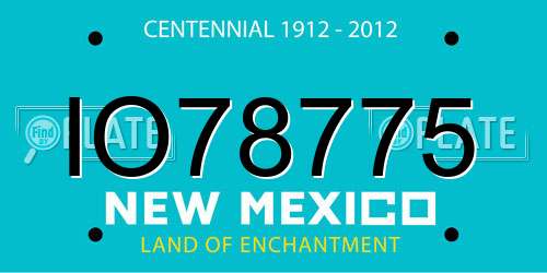 IO78775 New Mexico License Plate