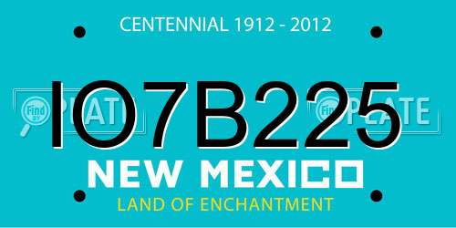 IO7B225 New Mexico License Plate