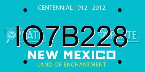 IO7B228 New Mexico License Plate