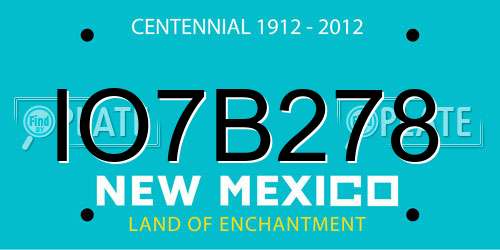 IO7B278 New Mexico License Plate
