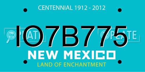 IO7B775 New Mexico License Plate