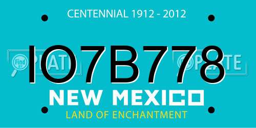 IO7B778 New Mexico License Plate