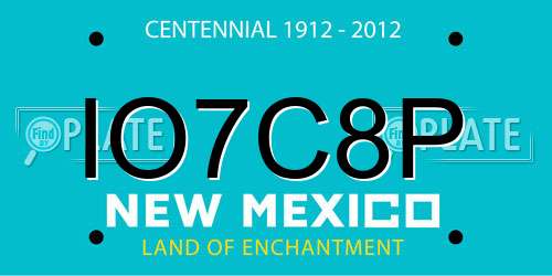 IO7C8P New Mexico License Plate