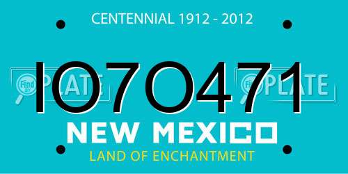 IO7O471 New Mexico License Plate