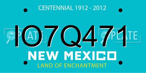 IO7Q471 New Mexico License Plate