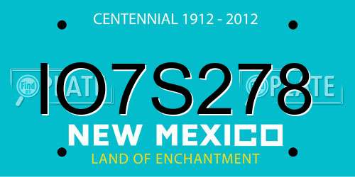 IO7S278 New Mexico License Plate