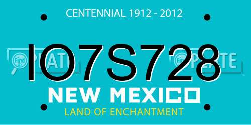 IO7S728 New Mexico License Plate