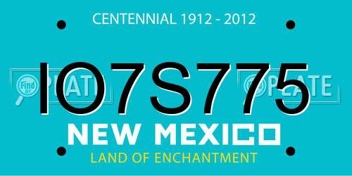 IO7S775 New Mexico License Plate