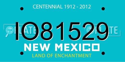 IO81529 New Mexico License Plate