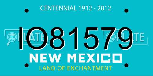 IO81579 New Mexico License Plate