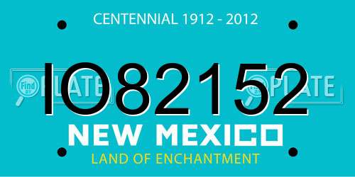 IO82152 New Mexico License Plate