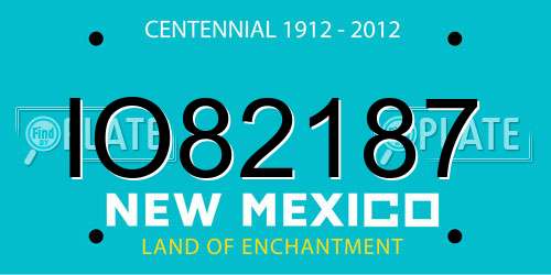 IO82187 New Mexico License Plate