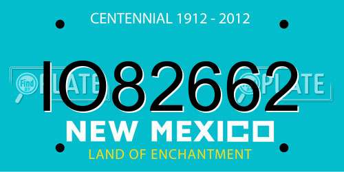 IO82662 New Mexico License Plate