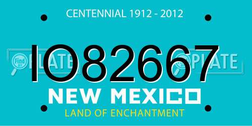 IO82667 New Mexico License Plate
