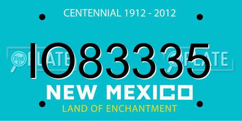 IO83335 New Mexico License Plate