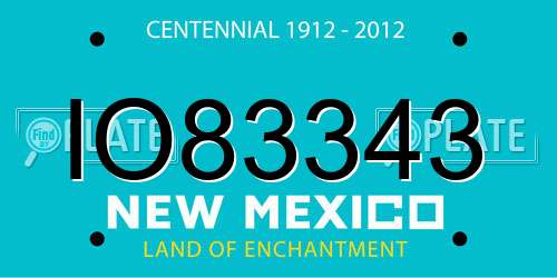 IO83343 New Mexico License Plate