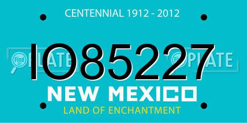 IO85227 New Mexico License Plate