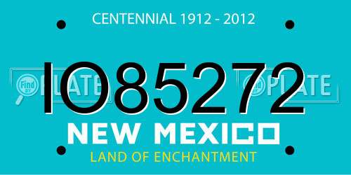 IO85272 New Mexico License Plate