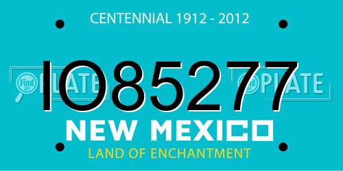 IO85277 New Mexico License Plate
