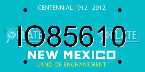IO85610 New Mexico License Plate