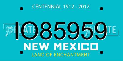IO85959 New Mexico License Plate