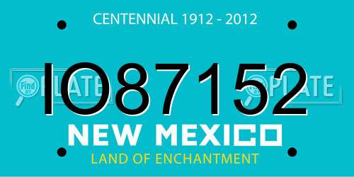 IO87152 New Mexico License Plate