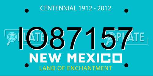 IO87157 New Mexico License Plate