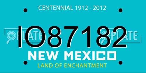 IO87182 New Mexico License Plate