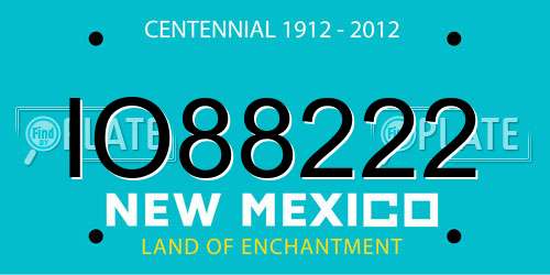 IO88222 New Mexico License Plate