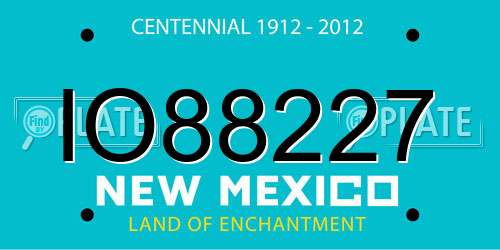 IO88227 New Mexico License Plate