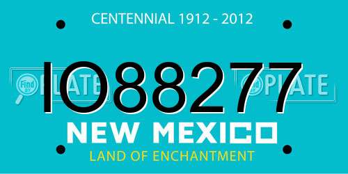 IO88277 New Mexico License Plate