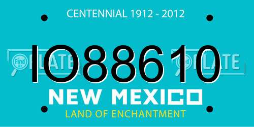 IO88610 New Mexico License Plate